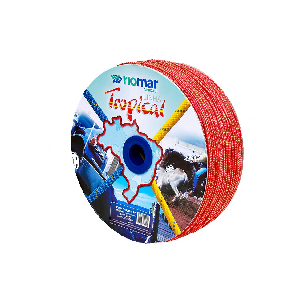 CORDA POLIPROPILENO TRANCADA RIOMAR  3MM COLORIDA CARRETEL+-625M  43203231