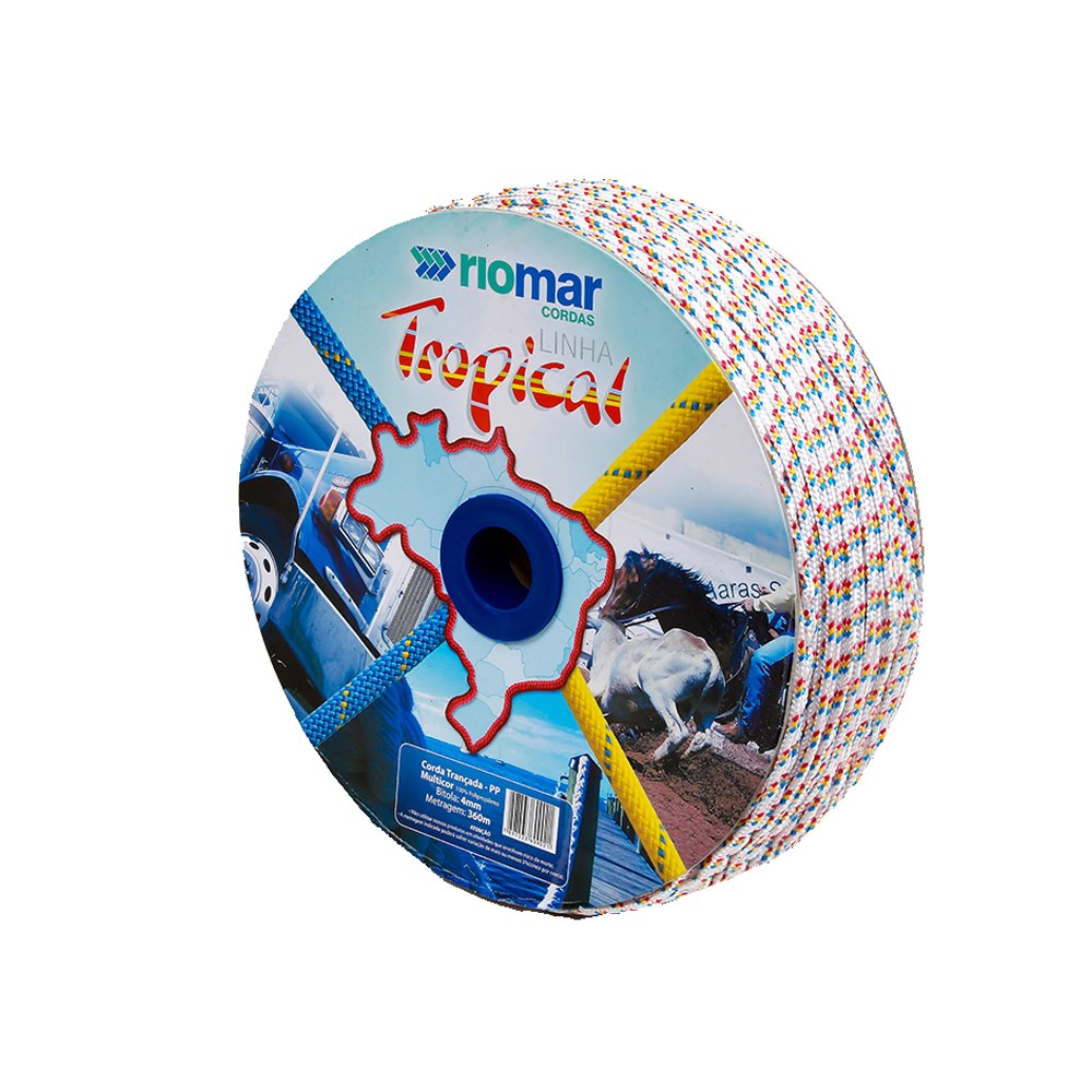 CORDA POLIPROPILENO TRANCADA RIOMAR  4MM COLORIDA CARRETEL+-360M  43204231