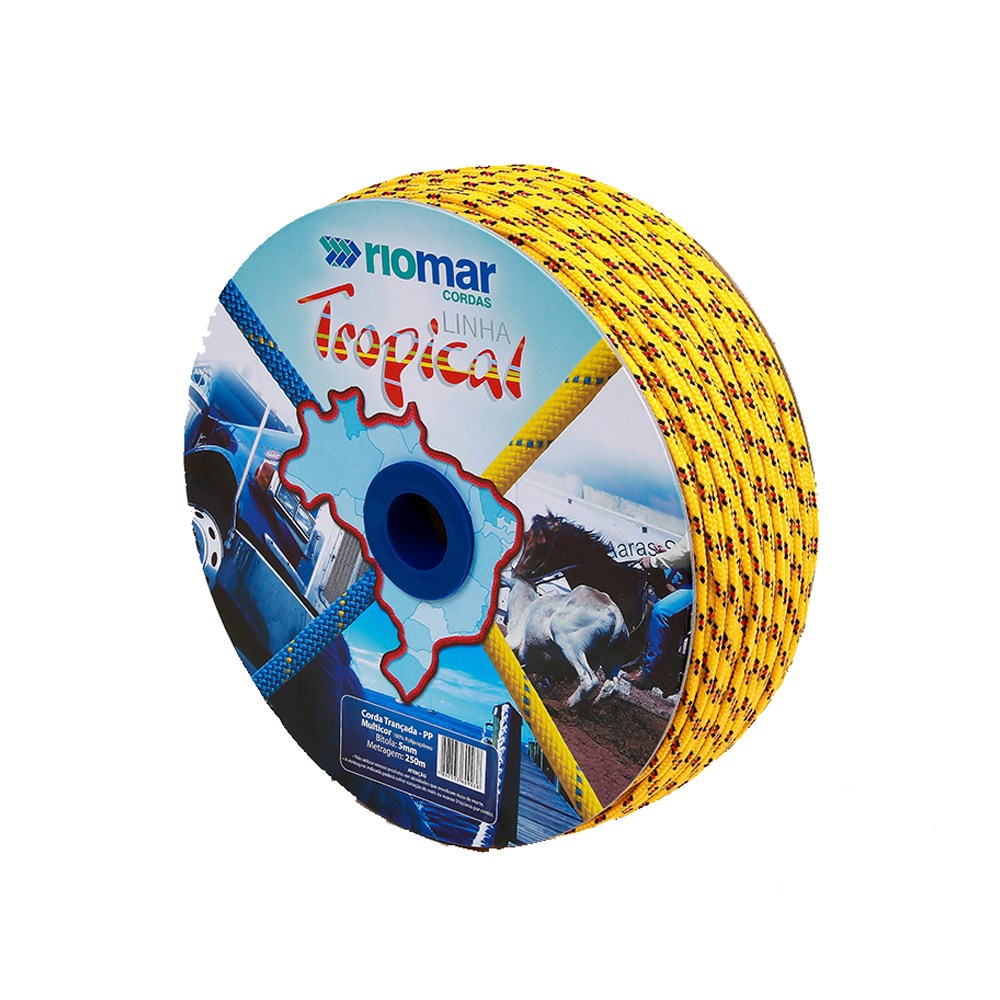 CORDA POLIPROPILENO TRANCADA RIOMAR  5MM COLORIDA CARRETEL+-250M  43205231