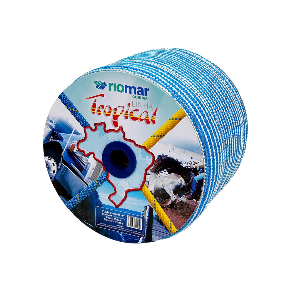 CORDA POLIPROPILENO TRANCADA RIOMAR 10MM COLORIDA CARRETEL+-190M  43210231