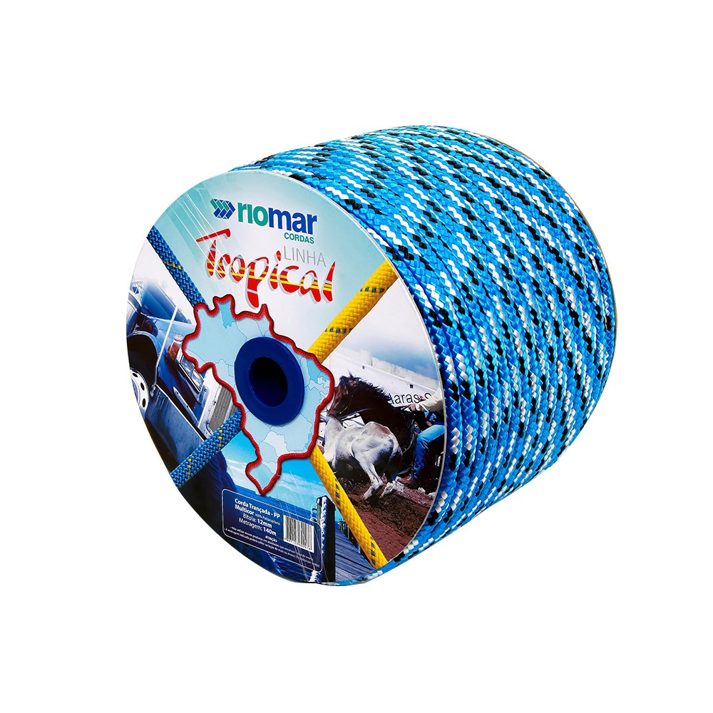 CORDA POLIPROPILENO TRANCADA RIOMAR 12MM COLORIDA CARRETEL+-140M  43212231