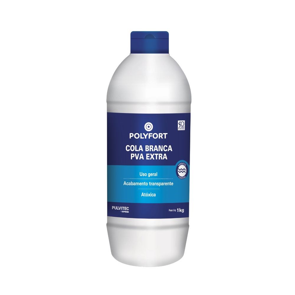 COLA BRANCA POLYFORT EXTRA 1000G PULVITEC  IA004