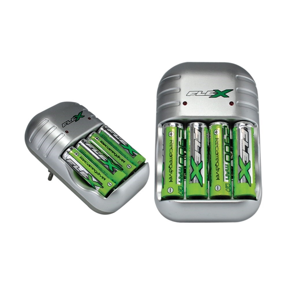CARREGADOR PARA PILHAS 4AA/AAA OU 2 BATERIA 9V FLEX COM 4AA FX-C03/4P