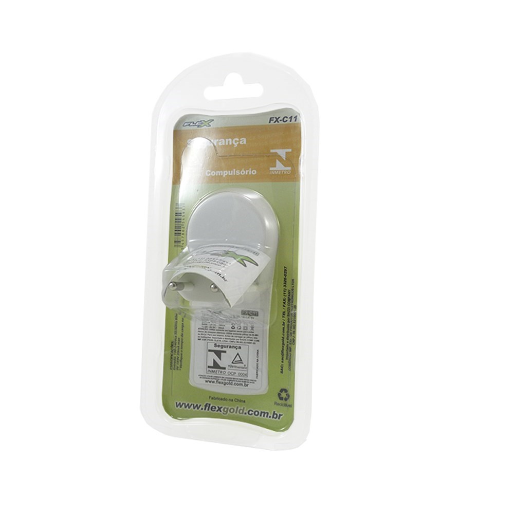 CARREGADOR PARA PILHAS 2AA/AAA OU 1 BATERIA 9V FLEX BIVOLT FX. C.11