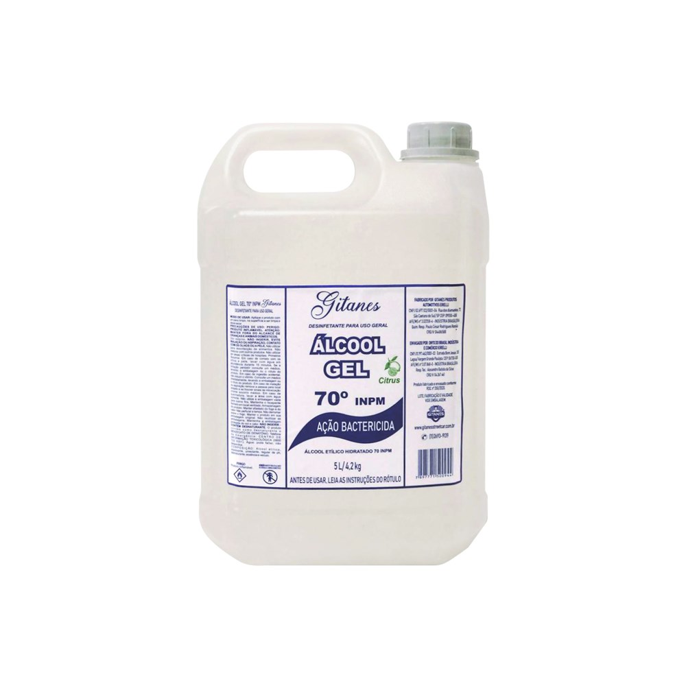 ALCOOL GEL GITANES 70% 5 LITROS 1152