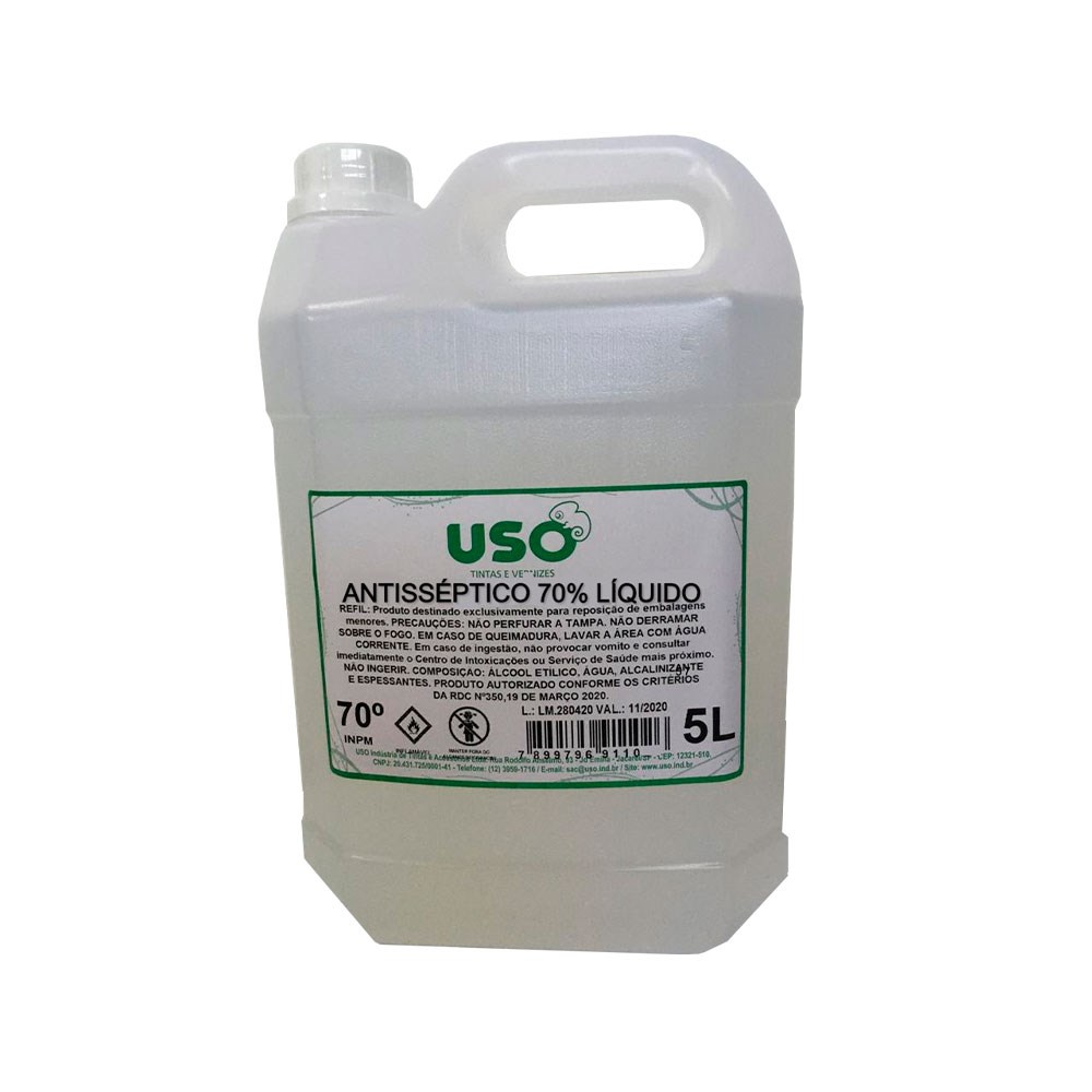 ALCOOL LIQUIDO USO 70% 5 LITROS 1105-1